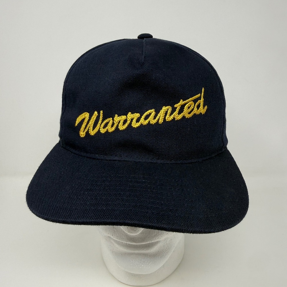 Pendleton Woolen Mills Warranted Navy Blue Cotton Leather Strapback Hat Cap